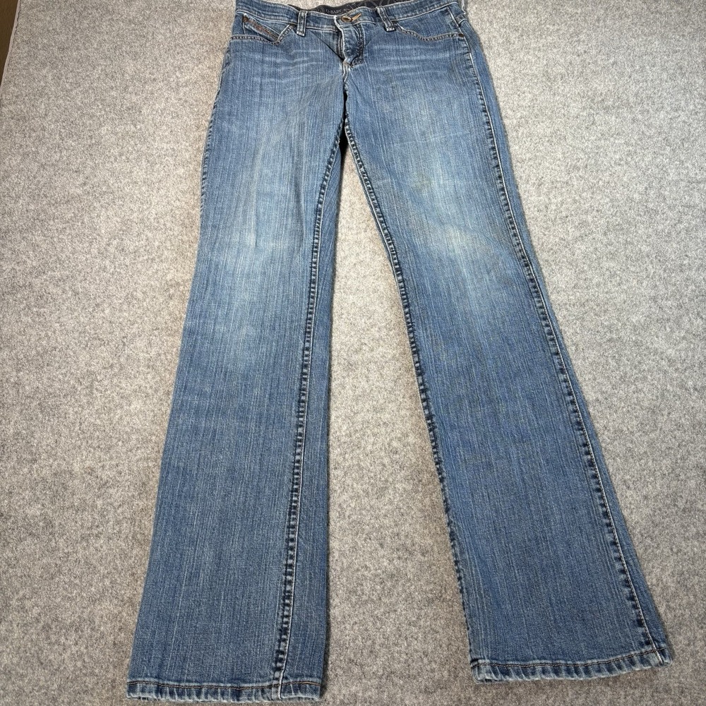 Wrangler Q Baby Jeans Bootcut Women's 7/8 Fits 32x34 Western Cowgirl Blue‎ Jeans